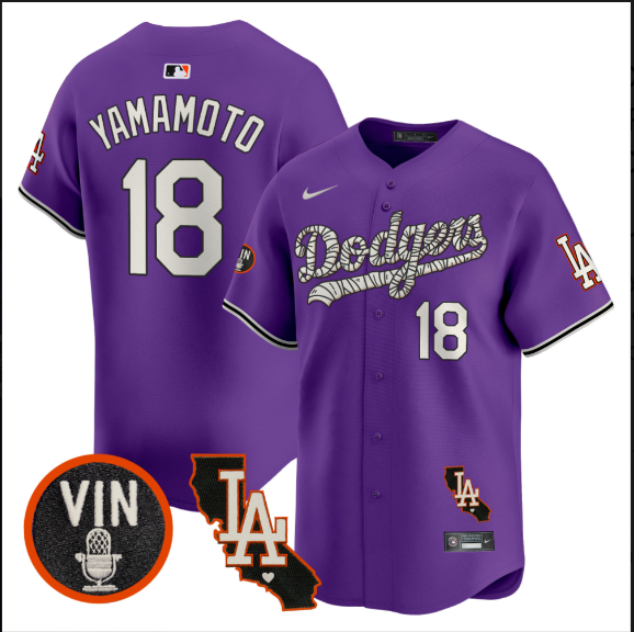 Men Los Angeles Dodgers #18 Yamamoto 2025 purple Limited Stitched Jersey style 2->los angeles dodgers->MLB Jersey